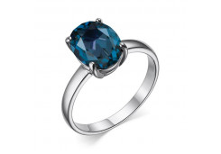 Серебряное кольцо с лондон топазом