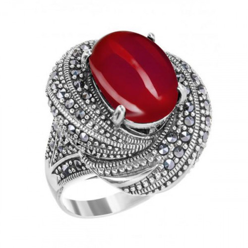 Серебряное кольцо с сердоликом