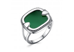 Серебряное кольцо с агатом зеленым