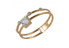 Золотое кольцо с фианитом