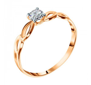 Золотое кольцо с фианитом