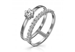 Серебряное кольцо с фианитом