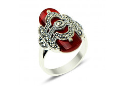 Серебряное кольцо с кораллом