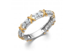 Серебряное кольцо с позолотой с фианитом