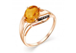 Золотое кольцо с янтарем