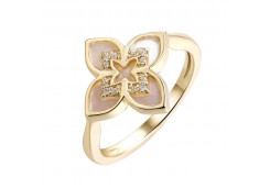 Серебряное кольцо с позолотой с перламутром