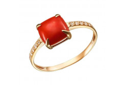 Серебряное кольцо с кораллом