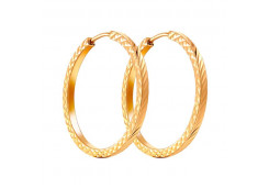 Серебряные cерьги конго с позолотой