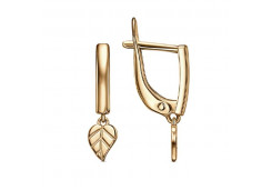 Серебряные cерьги висячие с позолотой