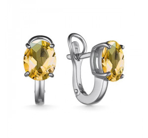 Серебряные cерьги с цитрином