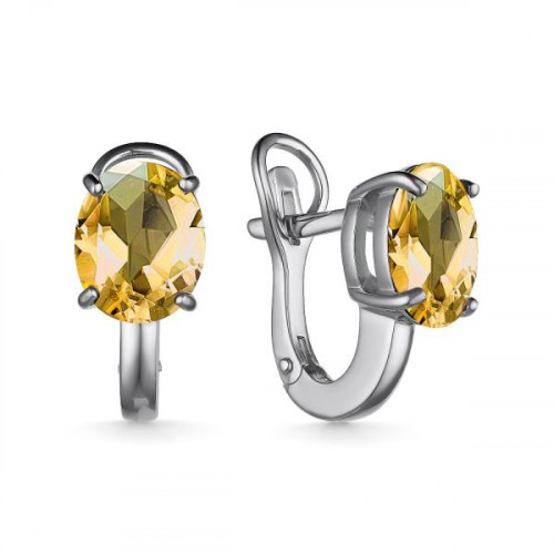 Серебряные cерьги с цитрином