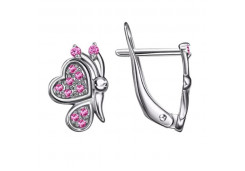 Серебряные cерьги классические с корундом