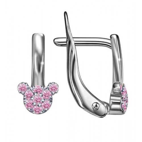 Серебряные cерьги классические с корундом