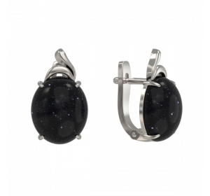 Серебряные cерьги с авантюрином