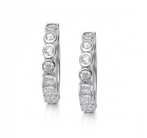 Серебряные cерьги классические с фианитом