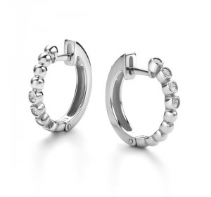 Серебряные cерьги классические с фианитом