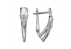 Серебряные cерьги классические с фианитом
