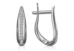 Серебряные cерьги классические с фианитом