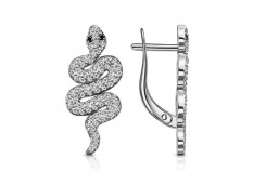 Серебряные cерьги классические с фианитом