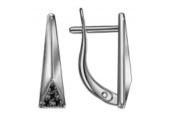 Серебряные cерьги классические с фианитом