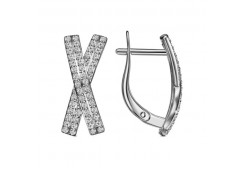 Серебряные cерьги с фианитом