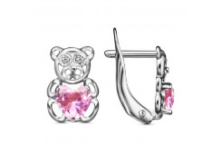 Серебряные cерьги классические с фианитом