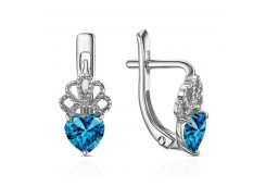 Серебряные cерьги классические с фианитом