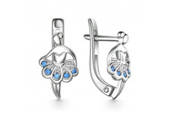 Серебряные cерьги классические с фианитом