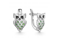 Серебряные cерьги классические с фианитом