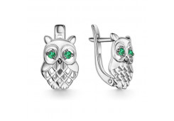 Серебряные cерьги классические с фианитом
