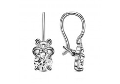 Серебряные cерьги классические с фианитом