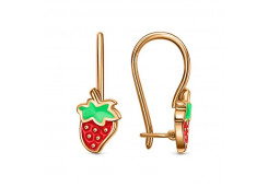 Серебряные cерьги классические с позолотой с эмалью