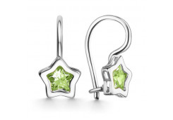 Серебряные cерьги классические с фианитом