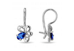 Серебряные cерьги классические с фианитом