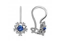 Серебряные cерьги классические с фианитом