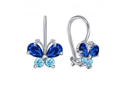 Серебряные cерьги классические с фианитом