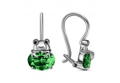 Серебряные cерьги классические с фианитом