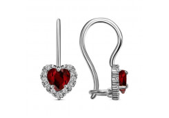Серебряные cерьги классические с фианитом