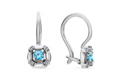 Серебряные cерьги классические с фианитом