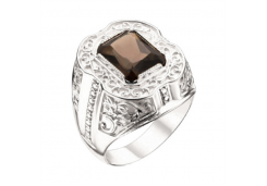 Печатка из серебра с кварцем