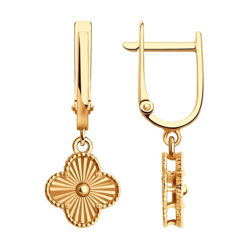 Золотые cерьги висячие