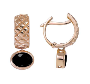 Золотые cерьги висячие с агатом