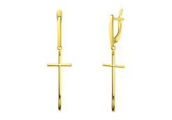 Серьги висячие из желтого золота