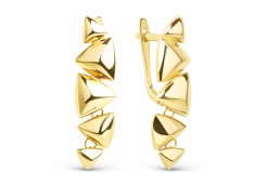 Серьги висячие из желтого золота