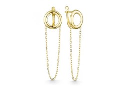 Серьги висячие из желтого золота