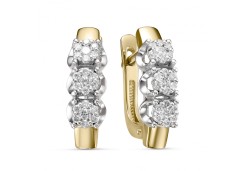 Золотые cерьги классические с бриллиантом