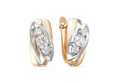 Золотые cерьги классические с бриллиантом