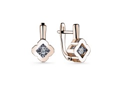 Золотые cерьги классические с бриллиантом