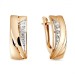 Золотые cерьги классические с фианитом