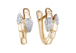 Золотые cерьги классические с фианитом